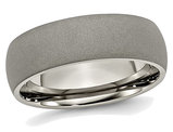 Men's Titanium 7mm Stone Finish Wedding Band Ring